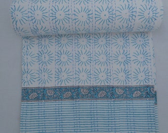 Edredón Kantha hecho a mano Edredón Kantha de diseño único Ropa de cama acolchada Kantha hecha a mano Colcha estampada Manta decorativa Edredón atractivo