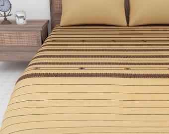 Handgefertigte Gestreifte Baumwolle Bettdecke: Handgefertigte Blockprint Decke (90x102 inches)