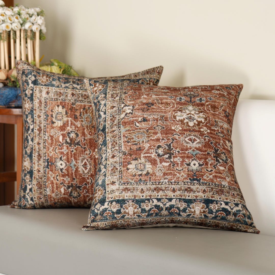 Hand Woven Wool Tassels Cushion Cover, Vintage Sofa Pillow (22x22