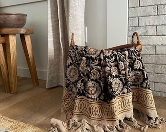 Handloomed Block Print Throw Blanket Handloomed Block Print Throw Blanket