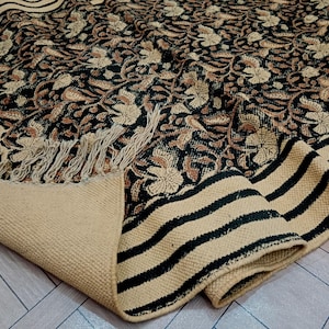 Rug Handwoven, cotton  Rug Handmade, Dhurrie Rug, Motifs, Oriental, Traditional Indian, Geometric, Turkish, Home