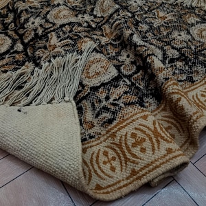 Rug Handwoven, cotton  Rug Handmade, Dhurrie Rug, Motifs, Oriental, Traditional Indian, Geometric, Turkish, Home