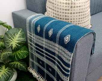 Vintage Handgewebte indische Wolle Decke | Landhaus Dekor