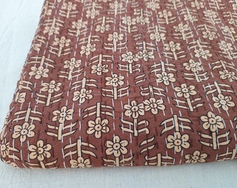 Luxus Braun Floral Kantha Baumwolldecke für Zuhause, handgefertigte Quilt in Twin Queen King Sizes, elegante und bequeme Bettwäsche für alle Größen