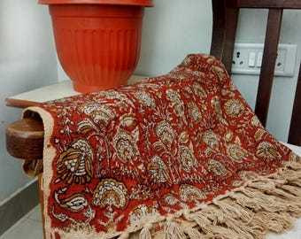 Premium Handgefertigter Überwurf Hand Block Print Überwurf weicher Baumwolle Decke Sofa Dekor Raumdekor Quasten Handgefertigter weicher Gauze Decke werfen