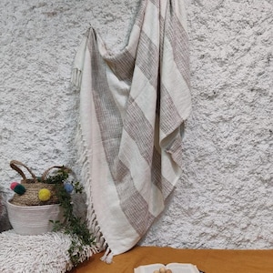 Soft Cotton Throw Blanket Sofa Décor Room Décor 127cmX 152cm Size Soft Throw Neutral Throw Blanket, Boho Cotton  Summer Picnic Blanket