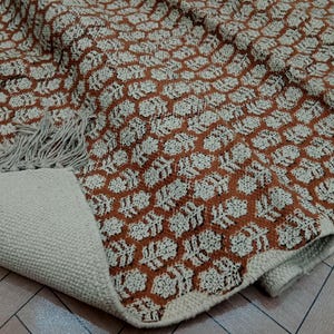 Rug Handwoven, cotton  Rug Handmade, Dhurrie Rug, Motifs, Oriental, Traditional Indian, Geometric, Turkish, Home