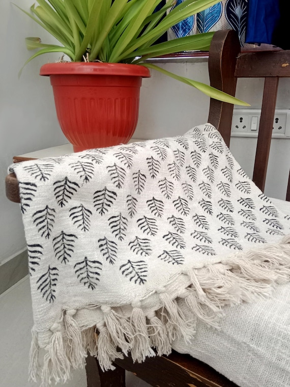 Premium Handmade Throw Soft Cotton Blanket Sofa Décor Room Décor