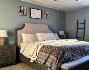 Luxury Valentine&#39;s Day Gift, Leaf Print Handmade Kantha Quilt with 2 Free 18x28 Pillow Covers, Unique Design Quilted Bedding Bedspread Throw