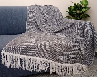 Premium Soft Cotton Throw Blanket Sofa Décor Room Décor 127cmX 152cm Size Throw Natural Cotton Blanket, Boho Bedding Throw, Christmas Gift