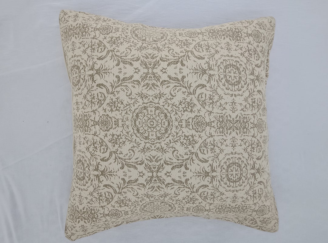 Biege Decorative Cushions 24x24 Inches Pillow Cover Home Decor Hand