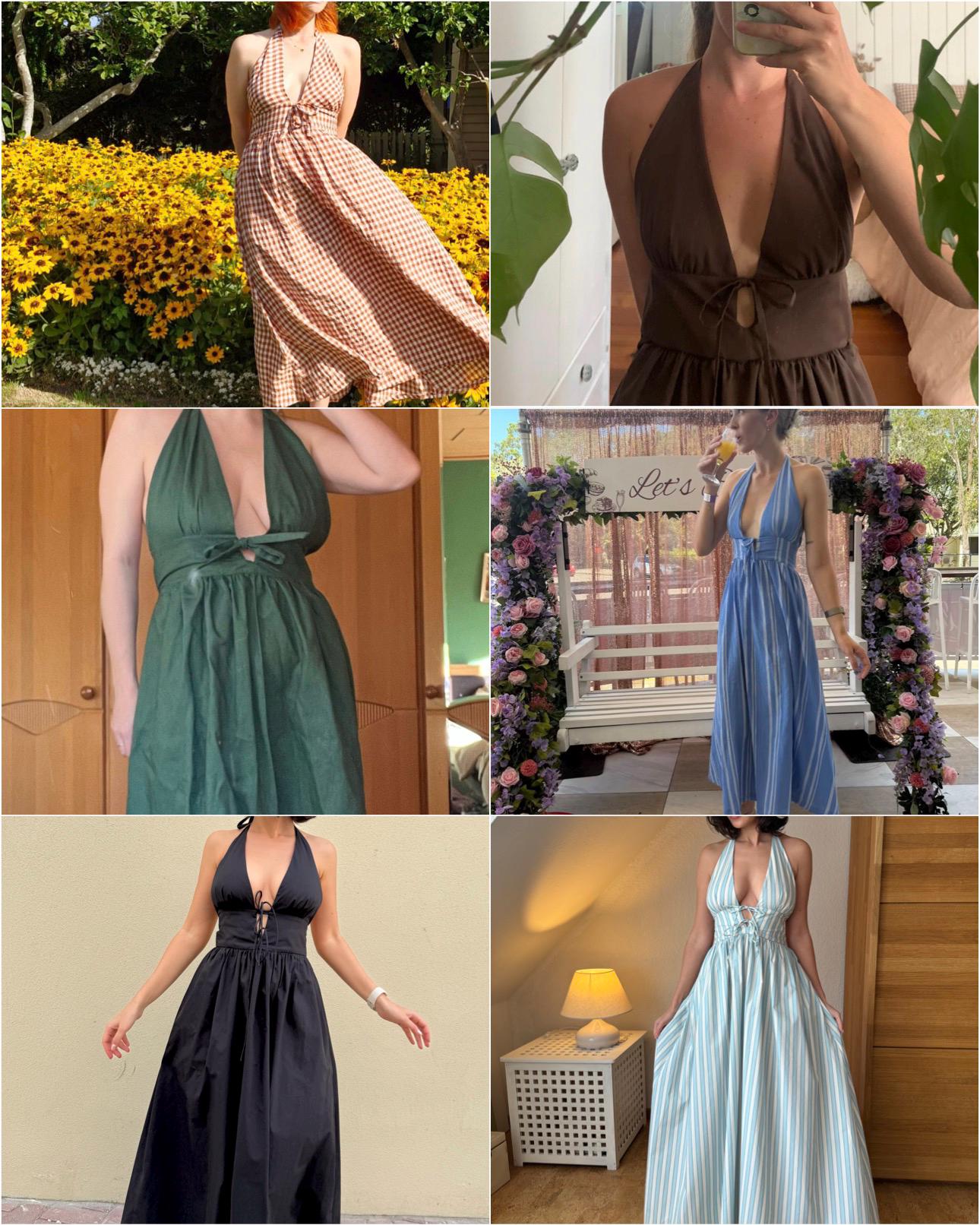 Open Back Halter Dress Tie Front Dress Beginner Sewing Pattern PDF INSTANT  DOWNLOAD - Etsy