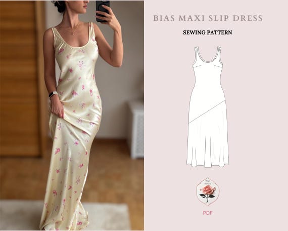 Rosa Dress | Maxi Dress Pattern | Slip Dress Pattern | PDF Sewing Pattern | Sun Dress Pattern | Cute Summer Dress | INSTANT DOWNLOAD