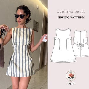 Audrina Jurk | Mouwloze A-lijn jurk met boothals | Maten XXS–2XL | Patroon met onzichtbare ritssluiting, geschikt voor beginners | DIRECT TE DOWNLOADEN
