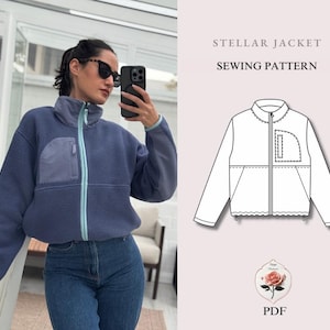 Stellar Jacket | Fleece Jacket Sewing Pattern | Size XXS–2XL | Easy Zip Up | Beginner Friendly UNISEX Outerwear | Instant PDF Download
