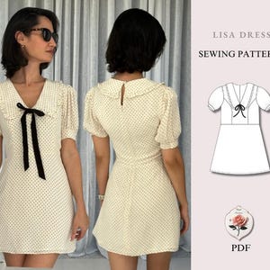 Lisa Dress | Peter Pan Collar Mini Dress | Summer Dress | PDF Sewing Pattern | Mod Dress Pattern | Babydoll Dress | INSTANT DOWNLOAD