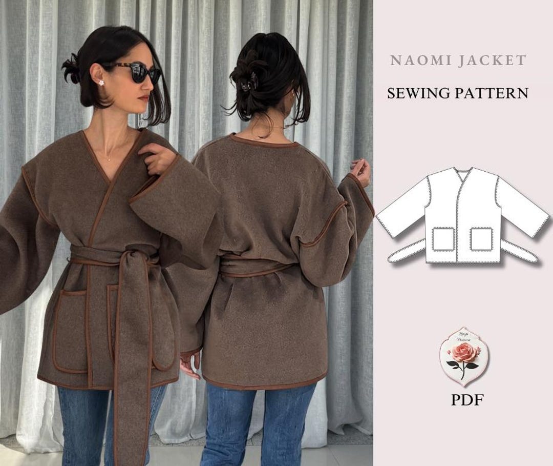 Naomi Coat | Oversize Coat Cardigan Sewing Pattern | Long Wrap