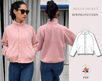 Mella Jas | Naaipatroon voor een fleecejas | Fleecejas met drukknopen voor beginners | Comfortabele bovenkleding | Maten XXS–2XL | Direct te downloaden als PDF