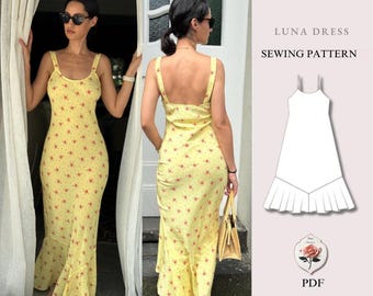 Luna Dress | Strap Maxi Dress Pattern | Slip Dress Pattern | PDF