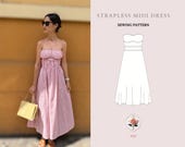 Strapless Maxi Dress Pattern | PDF Sewing Pattern | Coquette Dress Pattern  | A Line Dress Pattern | Easy Sewing Pattern | INSTANT DOWNLOAD - Etsy  Canada