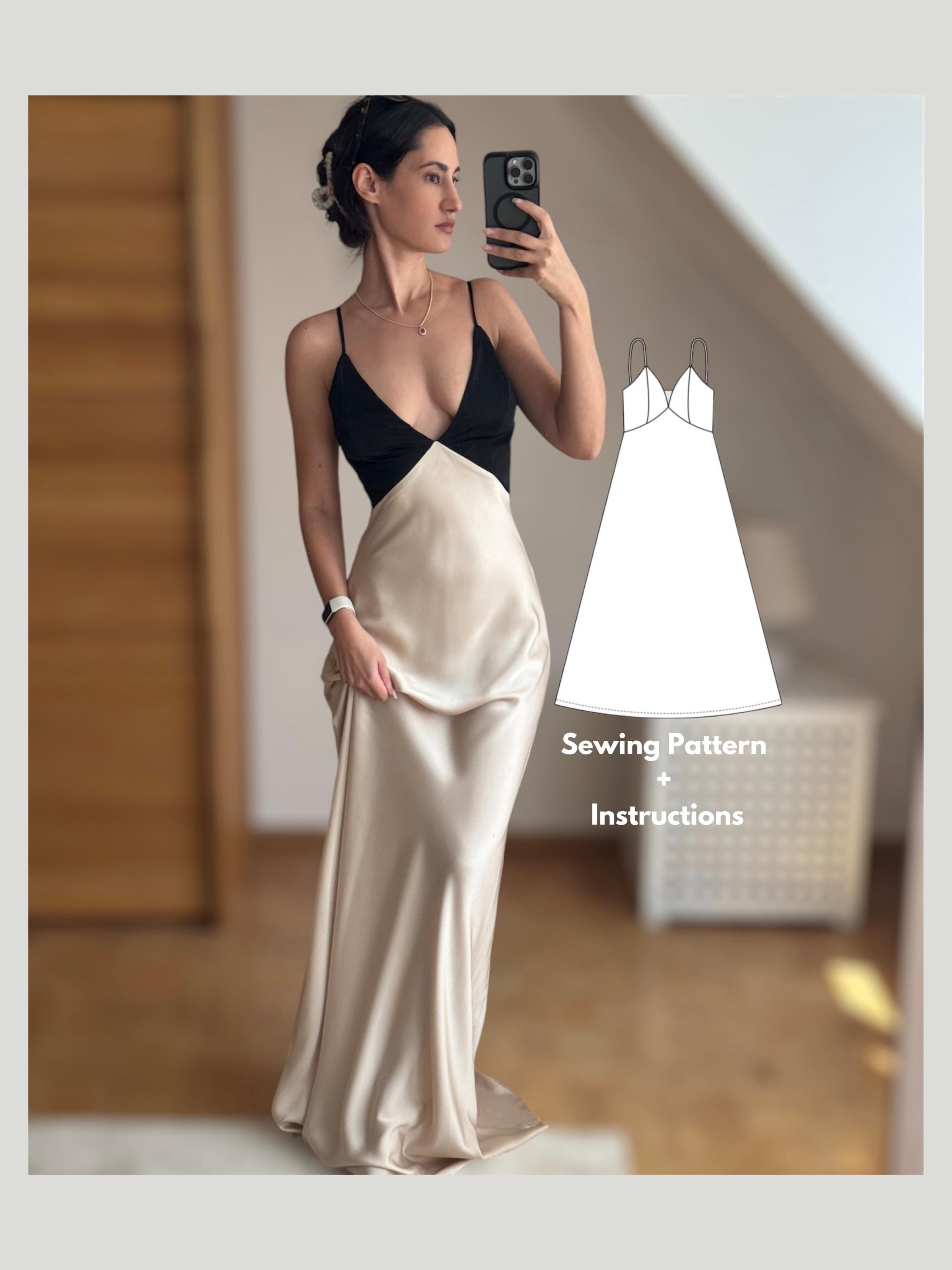 easy satin dress pattern 24 Slip Dress Sewing Patterns (2 FREE PDFs)