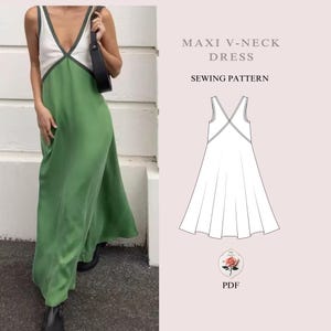 Leona Dress | Maxi Dress Pattern | Womens Sewing Pattern | Silk Maxi Dress | Summer Dress Pattern | Easy Sewing Pattern | INSTANT DOWNLOAD