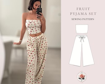 Womens Pajama Pattern | PDF Sewing Pattern | Easy Sewing Pattern | Womens Pants Pattern | Y2K Sewing Pattern | INSTANT DOWNLOAD