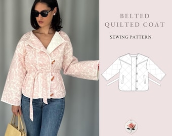 Quilted Jacket Beginner Sewing Pattern | Sizes XXS-XXL | Jacket Cardigan Pattern | INSTANT Download