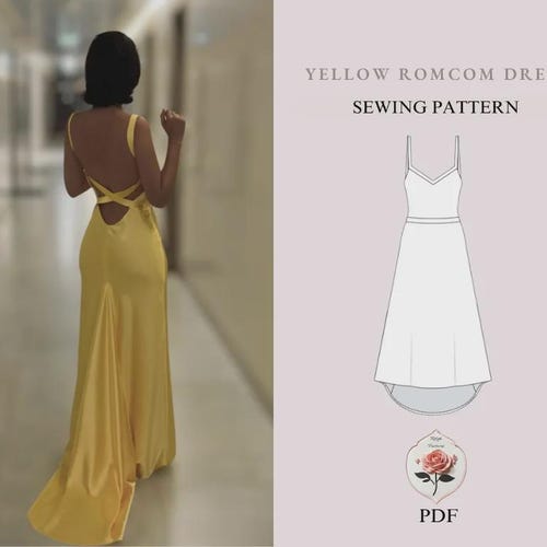 Yellow Rom Com Dress Pattern | Satin Evening Gown Pattern | How to Lose a Guy in 10 Days Dress | PDF Sewing Tutorial | INSTANT DOWNLOAD - Etsy Yellow Rom Com Dress Pattern | Satin Evening Gown Pattern | How to Lose a Guy in 10 Days Dress | PDF Sewing Tutorial | INSTANT DOWNLOAD - Etsy