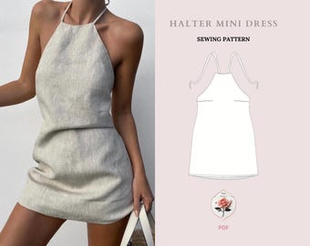 Zoya Dress | Linen Halter Mini Dress Pattern | Backless Dress Pattern | Tie  Neck Dress Sewing | Summer Dress Tutorial | PDF INSTANT DOWNLOAD