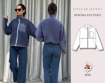 Stellar Jacket | Naaipatroon voor een fleecejack | Maten XXS-2XL | Eenvoudige ritssluiting | Geschikt voor beginners | Unisex bovenkleding | Direct te downloaden als PDF