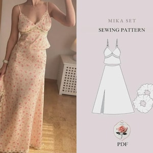Mika Set | Camisole Top + Skirt Pattern | PDF Sewing Pattern | Skirt Pattern | Womens Top Pattern | Easy Sewing Pattern | INSTANT DOWNLOAD