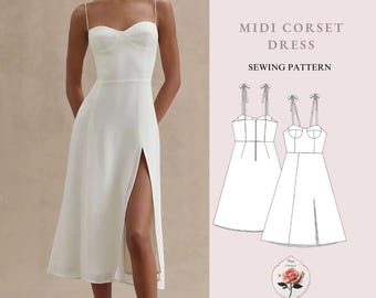 Robe trapèze avec motif fendu sur le côté Robe à bretelles