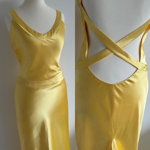RomCom Maxi Dress PDF Pattern Comment perdre un homme en 10 jours Robe jaune vintage - Tailles XXS-XXL