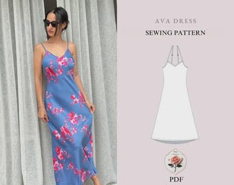 Strap Maxi Dress Pattern | Slip Dress Pattern | PDF Sewing Pattern | Sun Dress Pattern | Sizes 2XS - 5XL | INSTANT DOWNLOAD