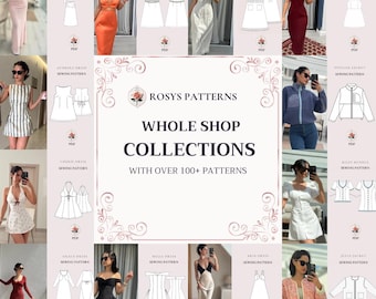 Whole Shop 113 Rosys Patterns Sewing Patterns, Beginner Sewing Patterns, XXS-XXL, Bundle Set, Sewing Instructions, US Letter-A4-A0 Format