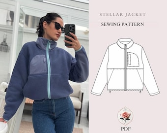 Stellar Jacket | Fleece Jacket Sewing Pattern | Size XXS-2XL | Easy Zip Up | Beginner Friendly UNISEX Outerwear | Instant PDF Download