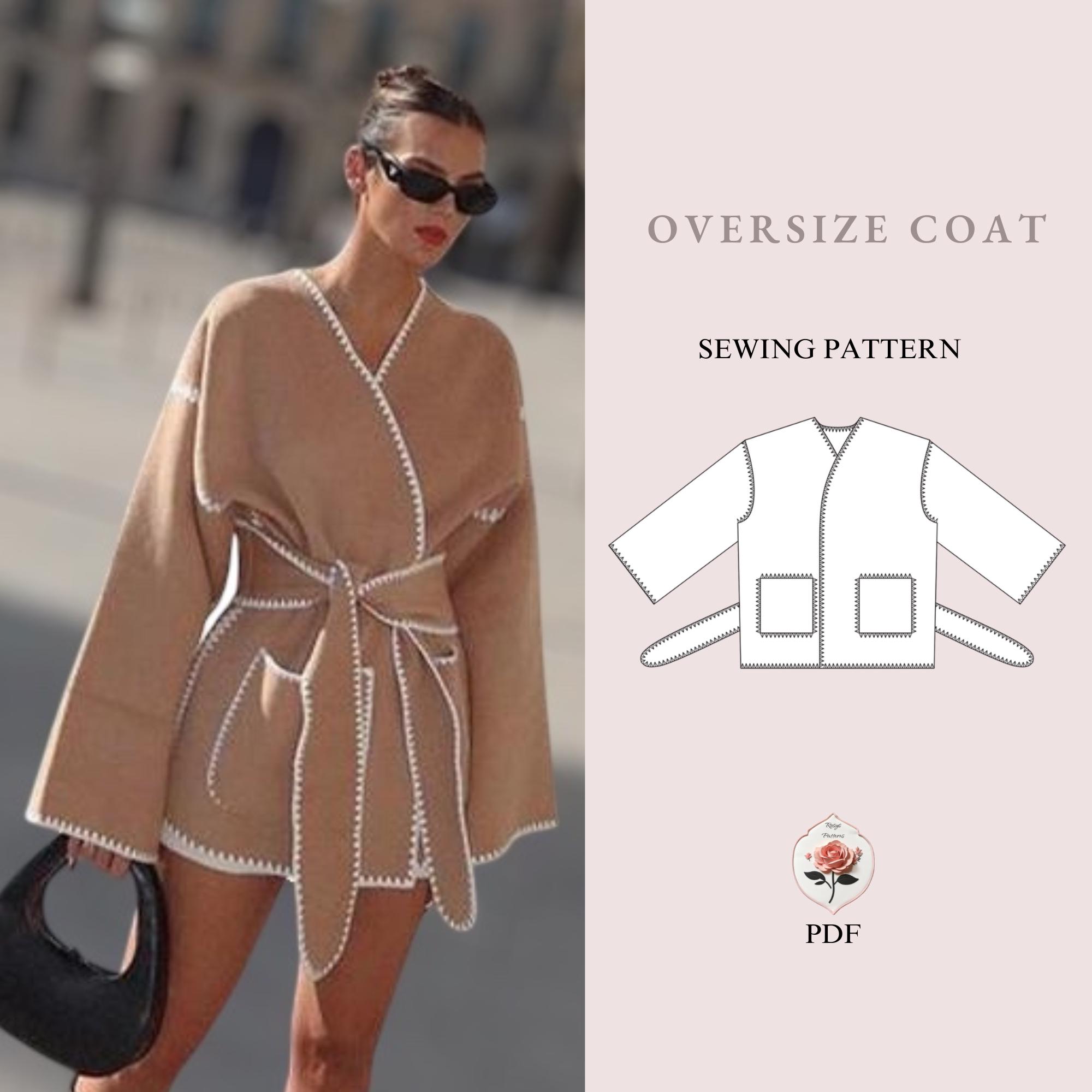 Naomi Coat | Oversize Coat Cardigan Sewing Pattern | Long Wrap