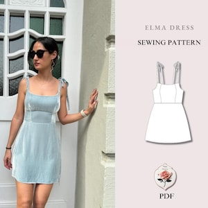 PDF Mini A-Line Dress Sewing Pattern Tie Strap | Sizes XXS - XXL