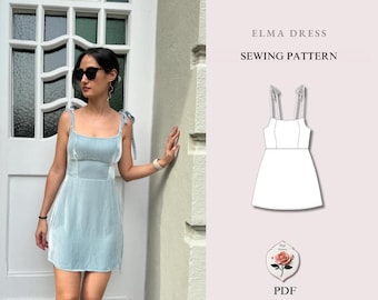 PDF Mini A-Line Dress Sewing Pattern Tie Strap | Sizes XXS - XXL