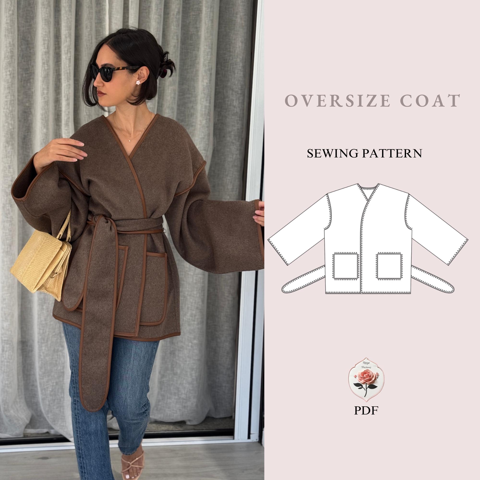 Naomi Coat | Oversize Coat Cardigan Sewing Pattern | Long Wrap