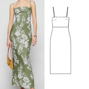 Pattern PDF A-Line Maxi Midi Dress, Vintage Dress digital sewing patterns Size XXS XXL image 4