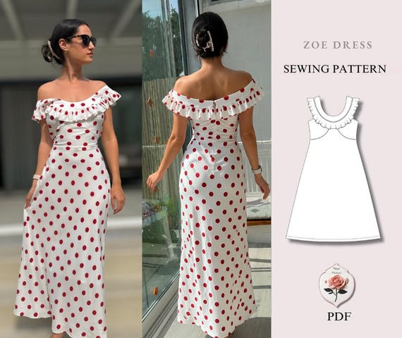 off the shoulder a line dress pattern Zoe | Slip Bias Dress | Maxi Dress | Easy PDF Sewing Pattern | Ruffle Top Dress | Easy INSTANT DOWNLOAD satin bridesmaid dresses 12 Ultimate Bachelorette Costume Color:Deep Blue Oceans Whether you are dressing