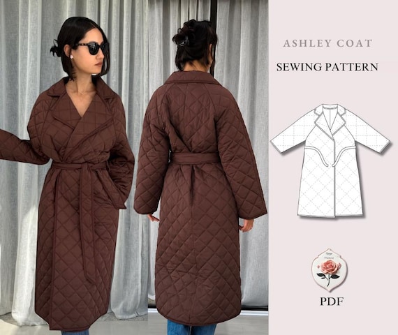 Ashley Coat | Quilted Jacket Coat Sewing Pattern | Winter Long
