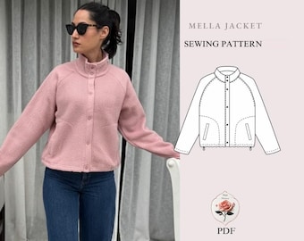 Mella Jacket | Fleece Jacket Sewing Pattern | Beginner Snap Button Fleece Jacket | Cozy Outerwear | Sizes XXS–2XL | Instant PDF Download