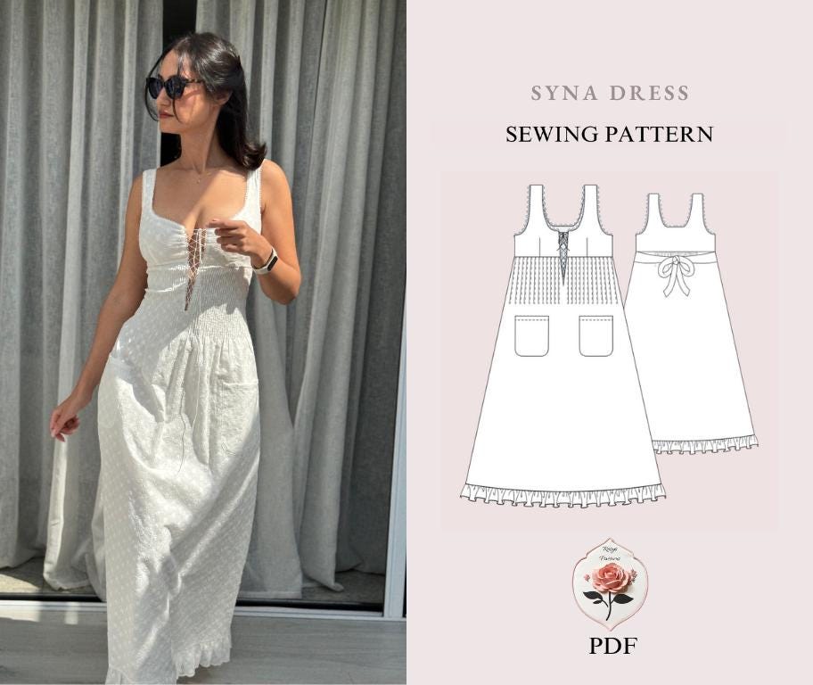 Pintuck Front Dress Sewing Pattern - Etsy