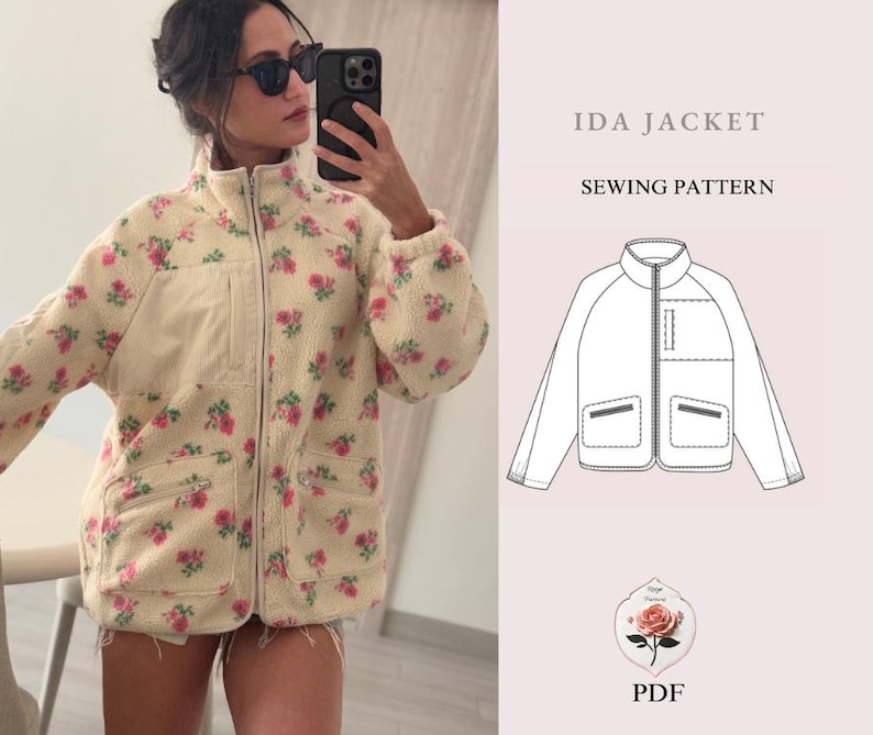 Ida Jacket | Fleece Teddy Jacket Sewing Pattern | Sizes XXS–2XL | Easy ...