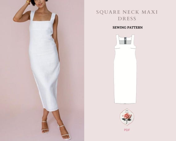 Buy Alba Dress | Linen Summer Dress Pattern | A Line Maxi Dress | Square  Neckline | Sleeveless Dress | PDF Sewing Pattern | INSTANT DOWNLOAD Online  in India - Etsy