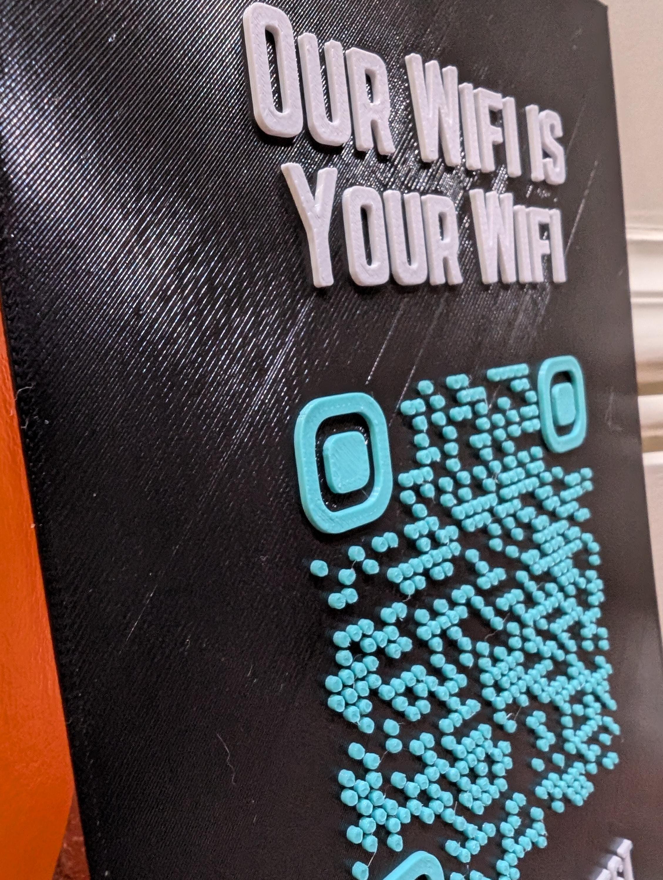 Custom 3D Printed Wi-fi QR Code Sign Easy Wi-fi Access, Personalized ...