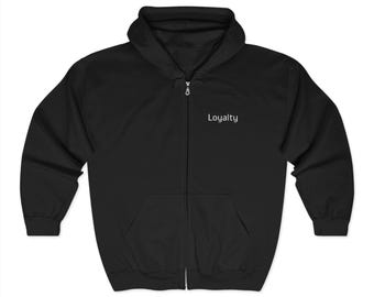 Loyalität Definition Zip-Up Hoodie, Unisex Kapuzen-Sweatshirt, Geschenke für Freunde, Freizeitkleidung, Loyalty Concept Bekleidung